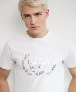 Luca Designs White Chrome Logo Cotton Shirt