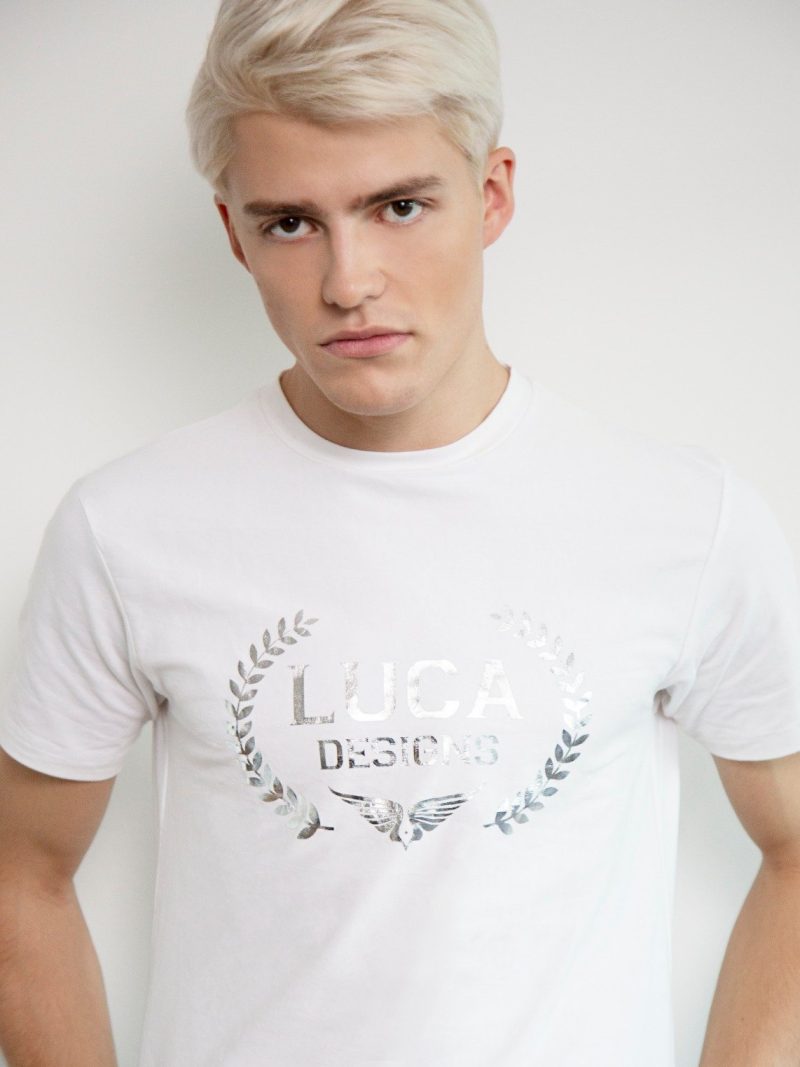 Luca Designs White Chrome Logo Cotton Shirt