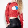 Womens Akira Red Leather Jacket Anime kaneda Crop Top anime film 1988 Pill