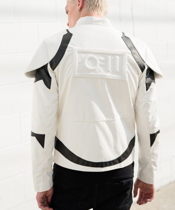 Mens Star Wars Stormtrooper Leather Jacket White Body Armor