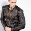 Mens Thor ragnarok Vintage Quilted Leather Motorcycle Jacket