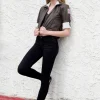 Womens Overwatch Tracer Jacket Brown Leather White Fur Lining