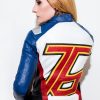 Women Soldier 76 Leather Jacket Blue Overwatch Cosplay Motocross Outerwear Luca Designs