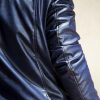 Mens Spiderman Venom Leather Jacket Blue Weathered