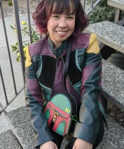 Womens Boba fett slave 1 mandalorian leather jacket Hoodie
