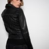 Womens Studded Black Motorcycle Leather Jacket