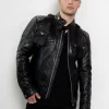 Mens Soldier 76 Black Leather Jacket Limited Edition