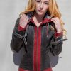 Womens Arkham Knight Red Hood Leather Jacket