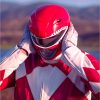 Mens Power Rangers Classic Leather Jacket Dino Helmet