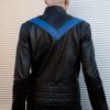 Mens Dick Grayson Nightwing Black Leather Jacket Eagle