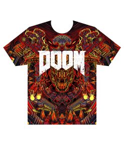 doom eternal monsters metal all over graphic t-shirt