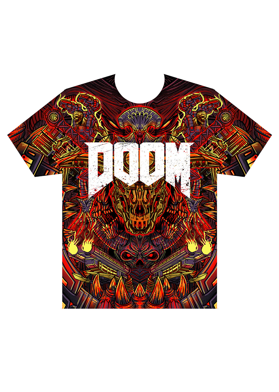 doom eternal monsters metal all over graphic t-shirt