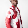 Mens Captain Canuck Comic Red White Leather Jacket