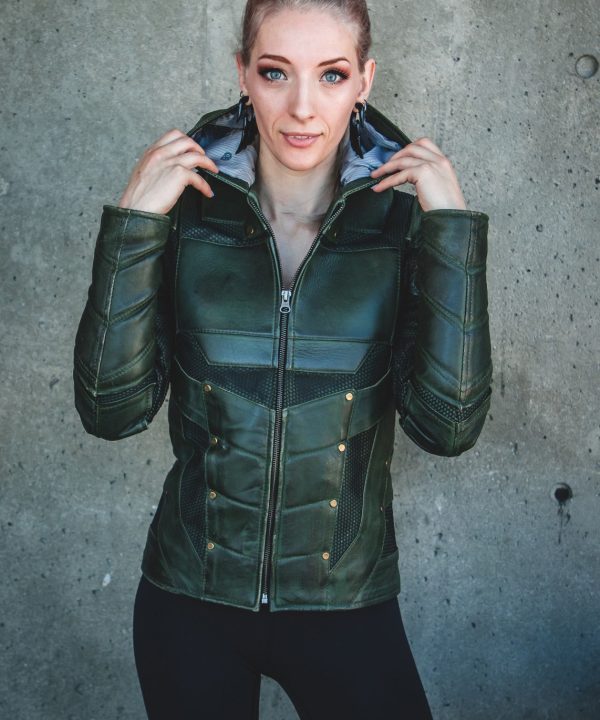 Womens Green Arrow Stephen Amell Leather Jacket