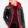 Mens Jason Todd Red Hood Leather Jacket