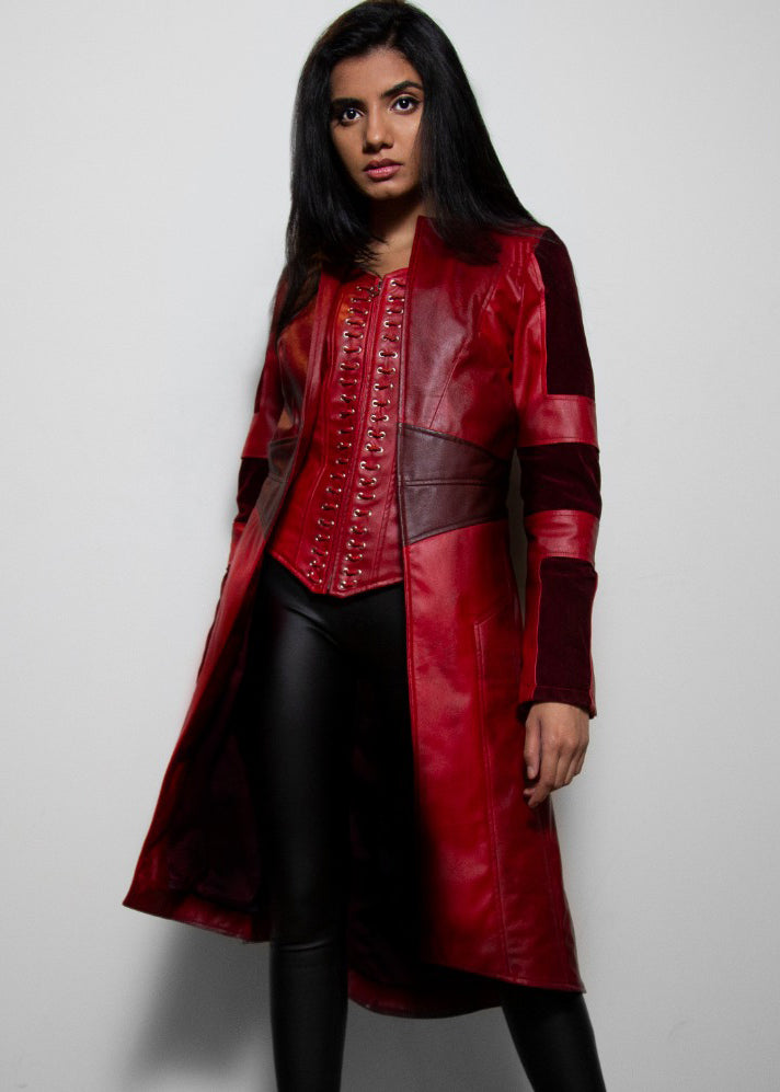 Red Leather Scarlet Witch Jacket