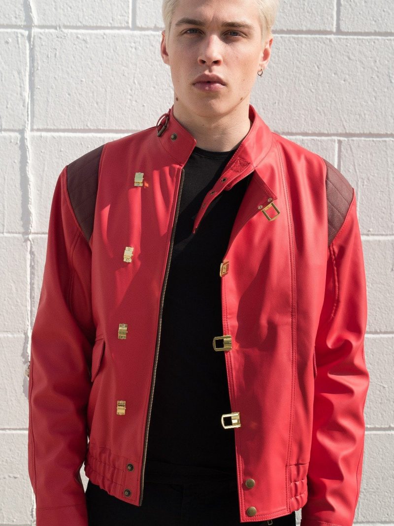 Mens Akira Kaneda Leather Jacket Red