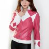 Womens Power Rangers Classic Leather Jacket Pink mmpr