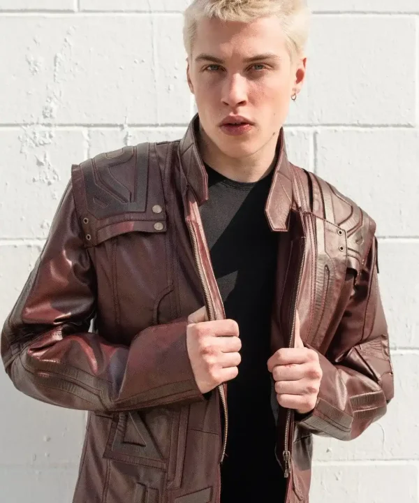 Mens Guardians of Galaxy 2 Star Lord Leather Trench Coat