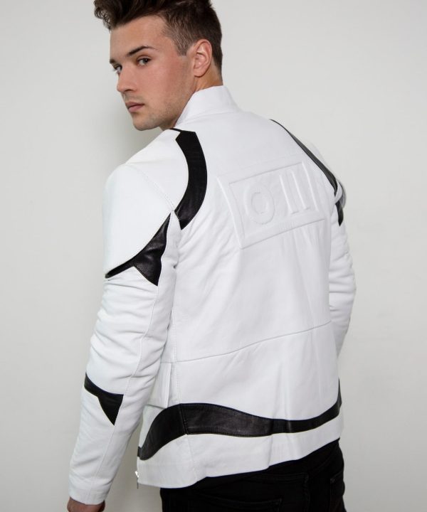 Mens Star Wars Stormtrooper costume leather jacket armor replica