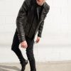 Mens Hawthorne Heights Leather Jacket Black
