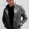 Mens Transformers Autobot Shield Leather Jacket Black Armor