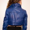 Womens Dragon Ball Z Trunks Leather Jacket Purple Blue