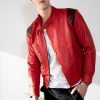 Mens Akira Kaneda Leather Jacket Red Pill Manga Motorcycle