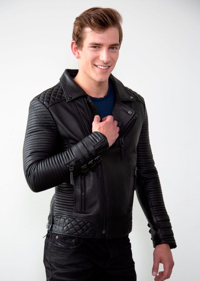 Buy Men's Hawthorne Black Matte Motorcycle Rocker Leather Jacket