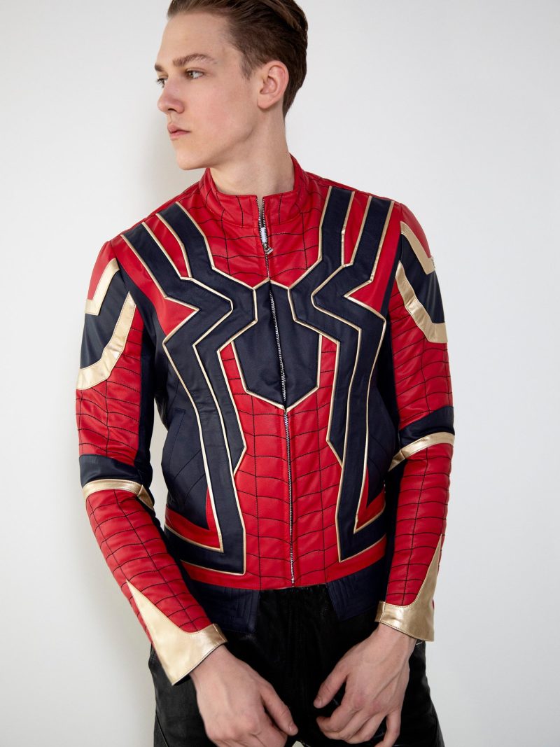 Mens Spider-Man Iron Spider Infinity War Leather Jacket