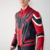 Mens Iron Spider End Game Red & Gold Leather Jacket