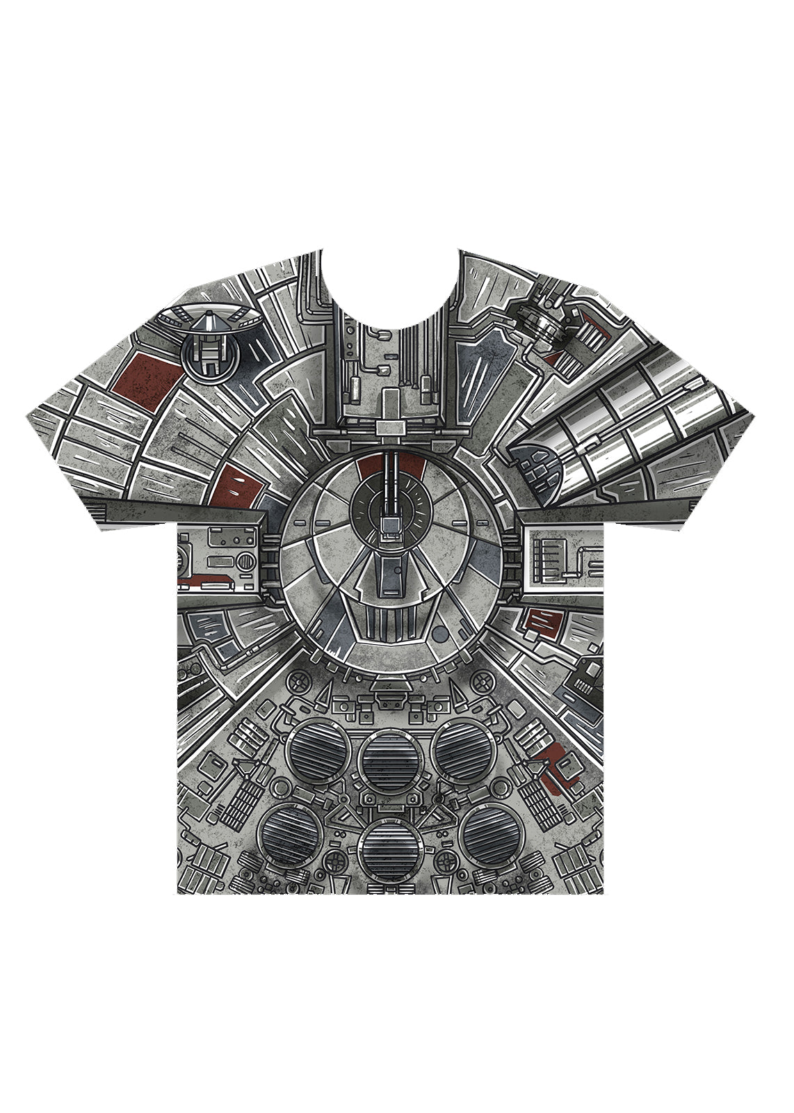 millennium falcon star wars han solo all over print t-shirt