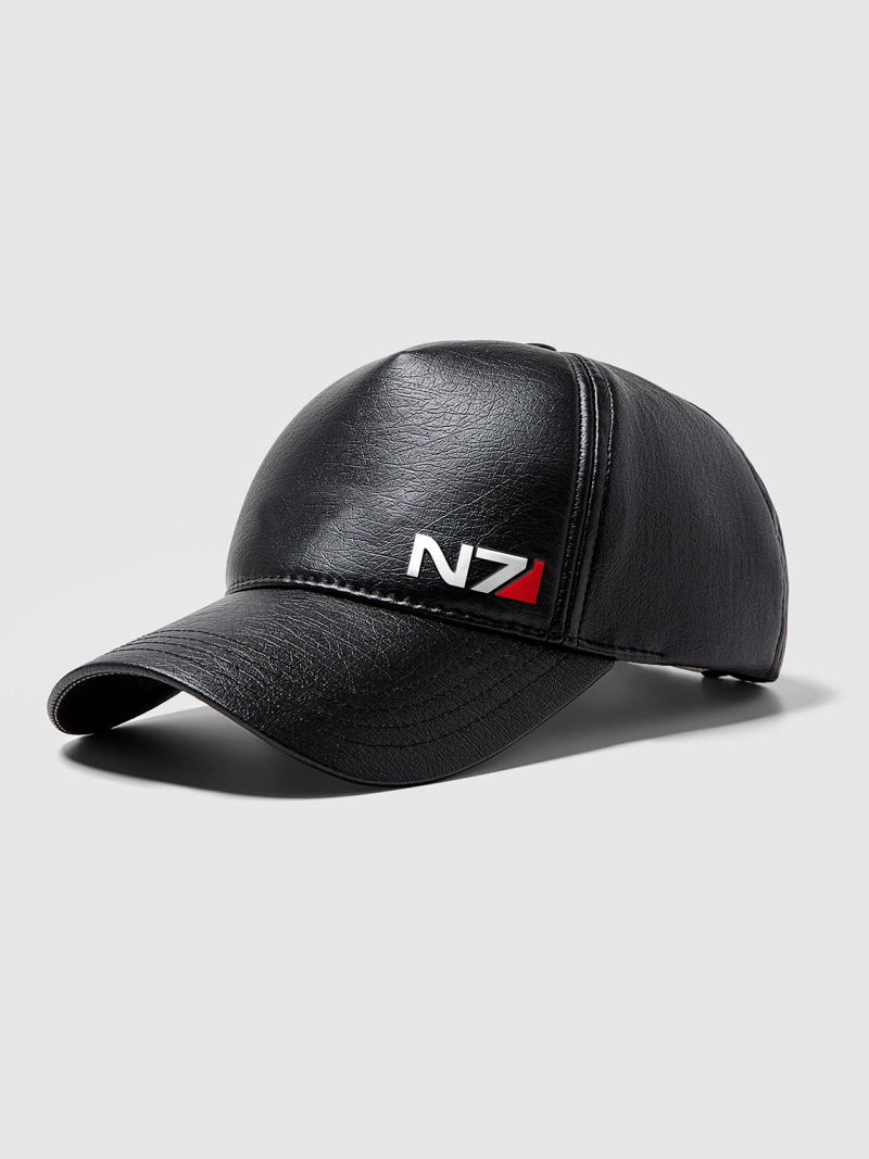 N7 mass effect black leather commander shepard hat