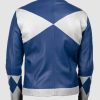Mens Power Rangers Classic Leather Jacket Blue