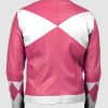 Womens Power Rangers Classic Leather Jacket Pink