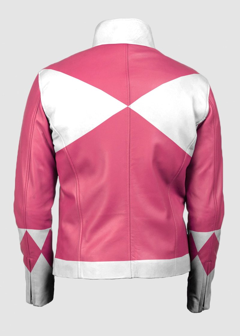 Womens Power Rangers Classic Leather Jacket Pink