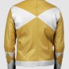 Womens Power Rangers Classic Leather Jacket Yellow