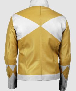 Womens Power Rangers Classic Leather Jacket Yellow