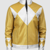 Womens Power Rangers Classic Leather Jacket Yellow