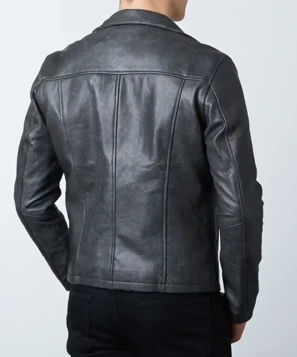 Mens Frank Castle Punisher Leather Jacket Skull Embossed