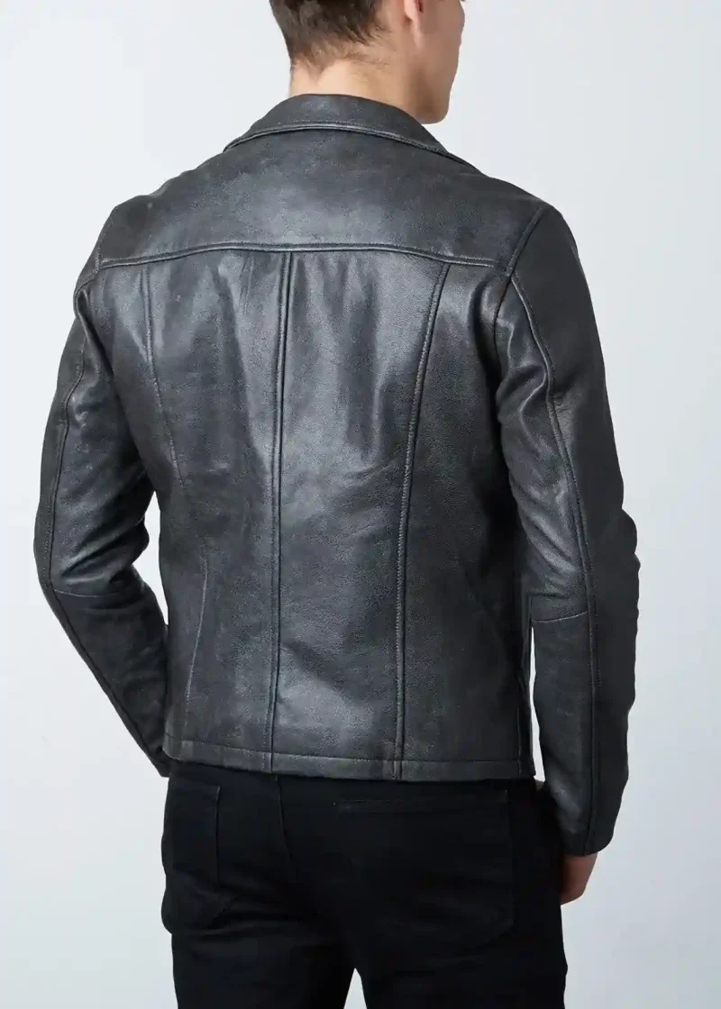 Mens Frank Castle Punisher Leather Jacket Skull Embossed
