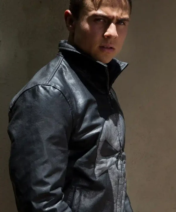 Mens Frank Castle Punisher Leather Jacket Skull Embossed