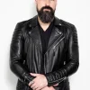 black biker leather jacket for mens