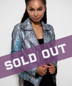 Womens Hand-painted Metallic Color Splash Leather Jacket SOLD OUT