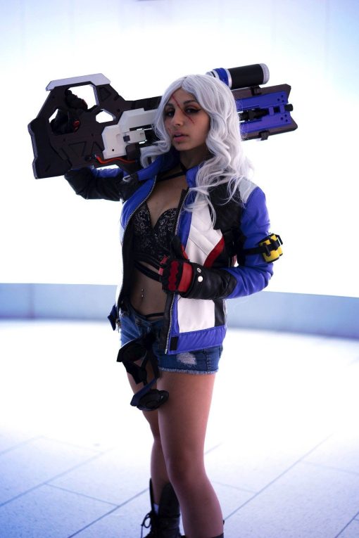 Women Soldier 76 Leather Jacket Blue Overwatch Cosplay Motocross Outerwear Luca Designs