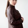Womens Poe Dameron Rebel Alliance Brown Leather Jacket
