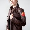 Womens Poe Dameron Rebel Alliance Brown Leather Jacket