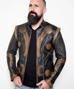 thor viking moto leather jacket for mens
