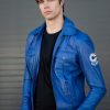 Buy Mens Trunks Leather Jacket Blue Purple