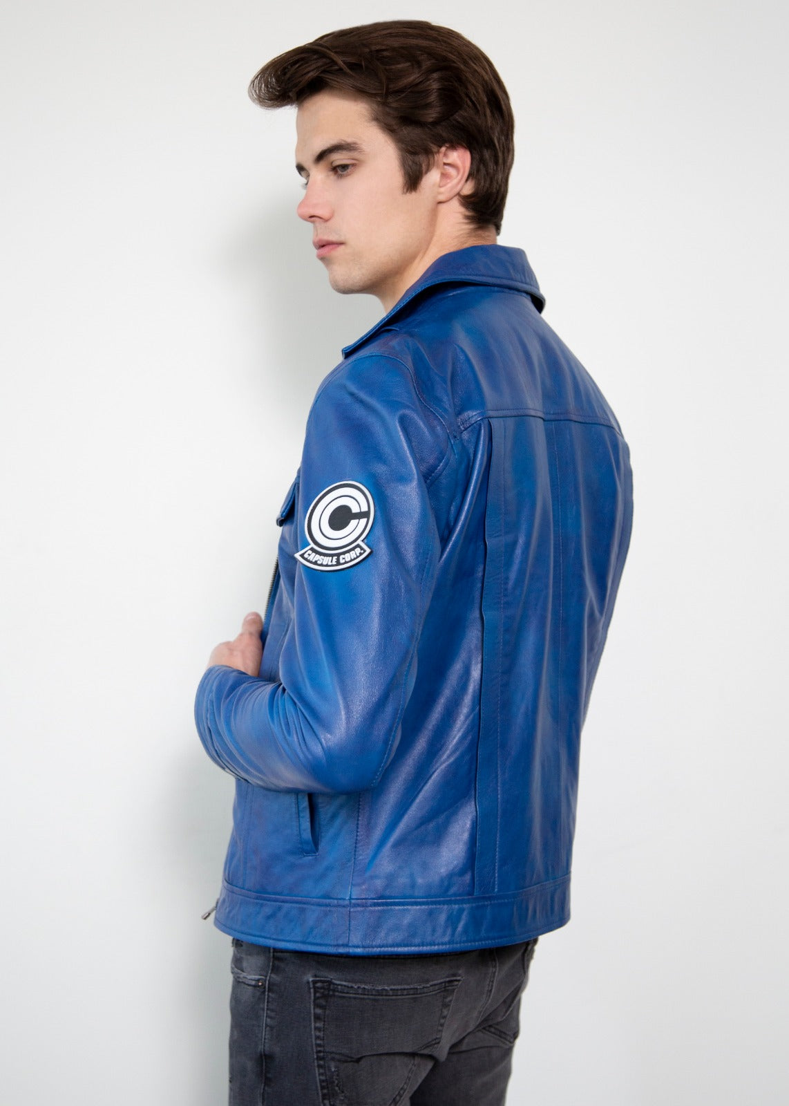 DBZ Future Trunks Leather Jacket Blue Back